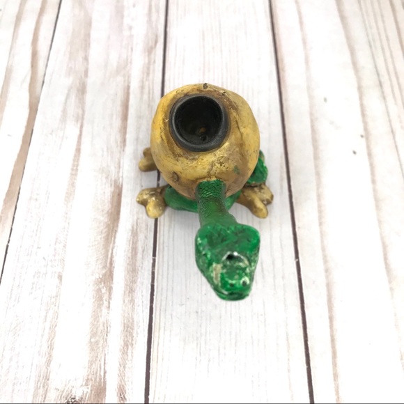 Rare New Vintage Yellow Skull Green Snake Tobacco Smoke Handmade Pipe Gothic Art - Picture 8 of 8